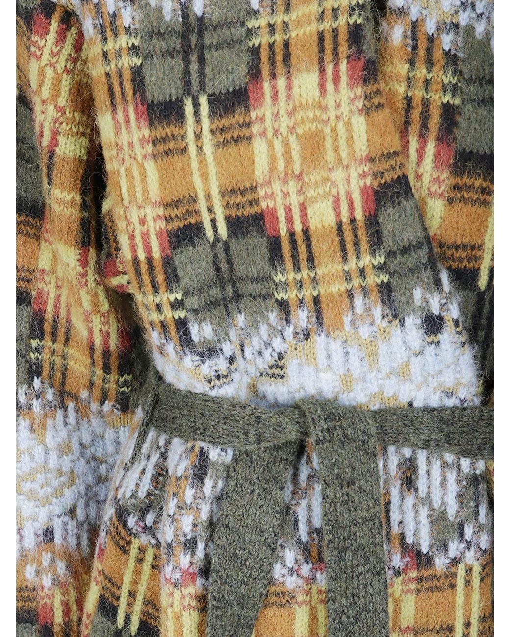 Dries Van Noten Metallic Long Tie-Front Cardigan