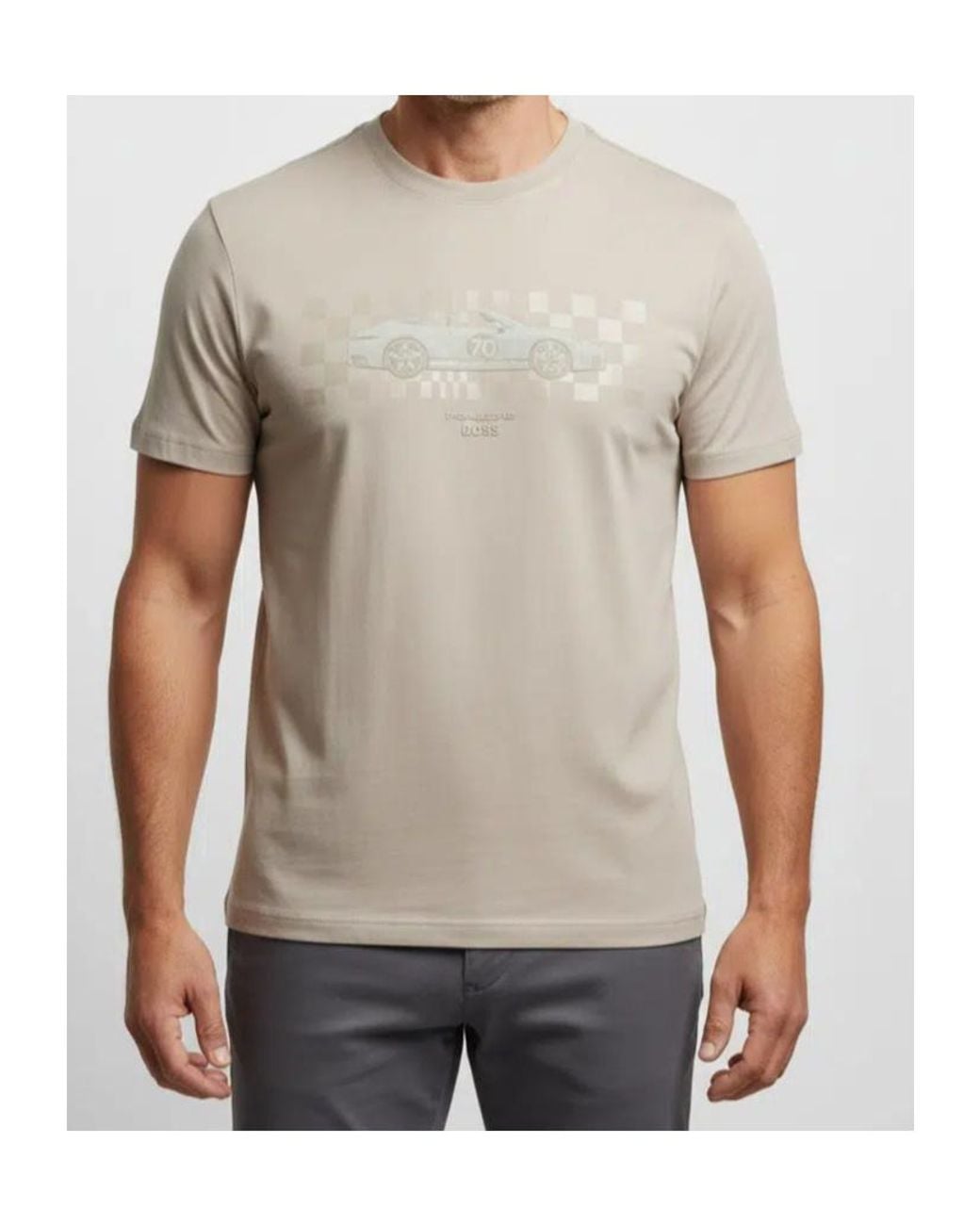 Boss White X Porsche Graphic-Print T-Shirt for men