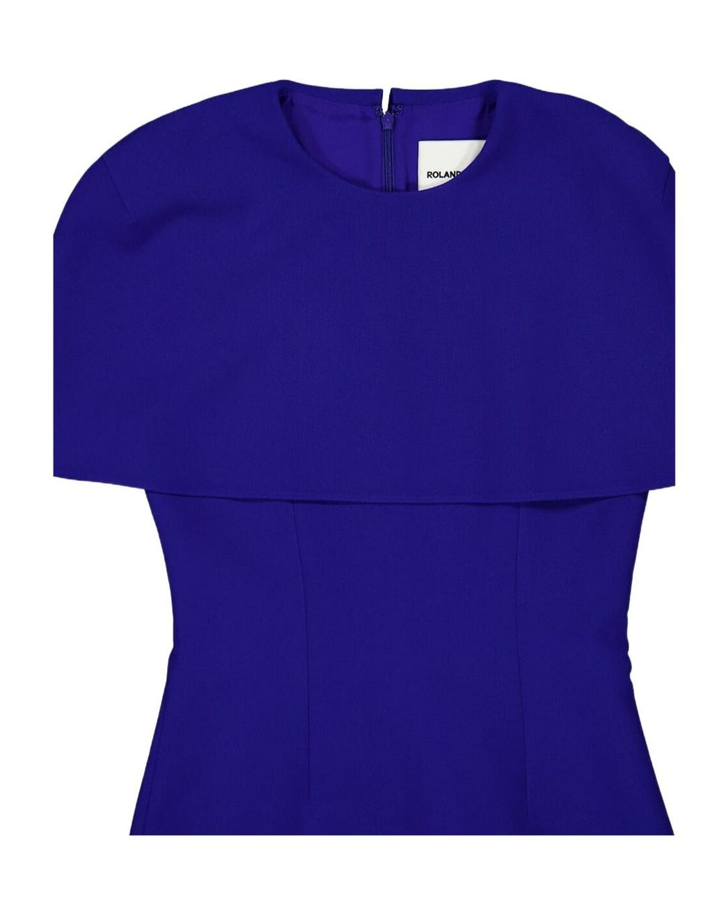 Roland Mouret Blue Cape-Overlay Crepe Midi Dress