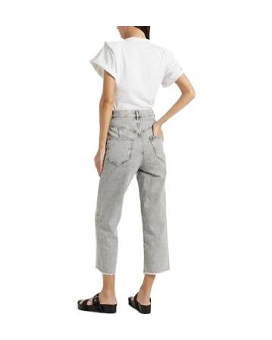 Isabel Marant Gray High-Waisted Straight-Leg Jeans