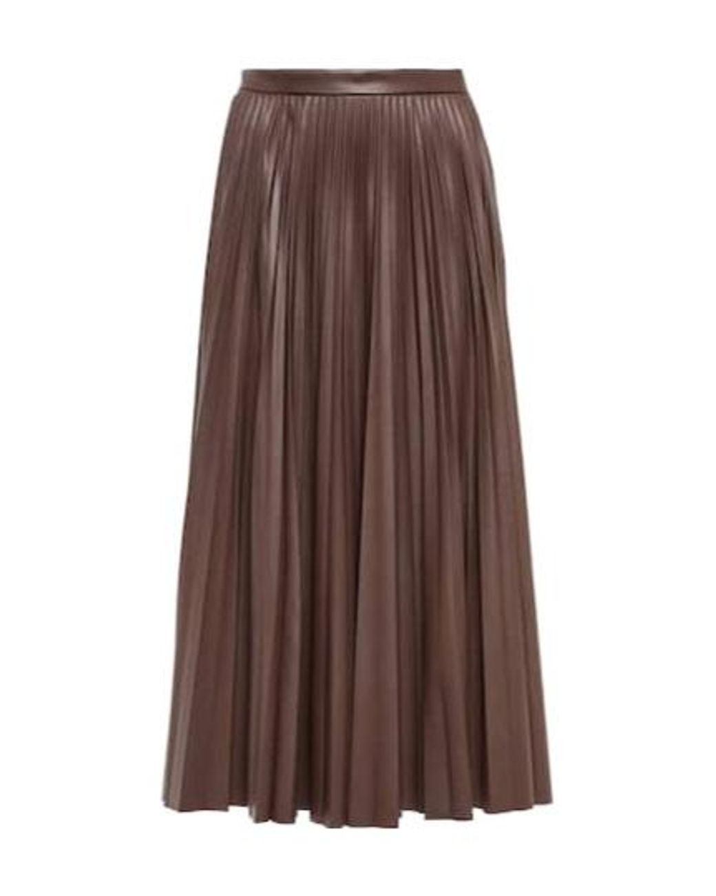 Altuzarra Brown Sif Pleated Faux Leather Maxi Skirt