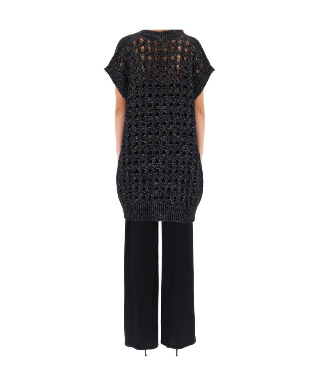 Herno Black Vest With Perforated Workmanship