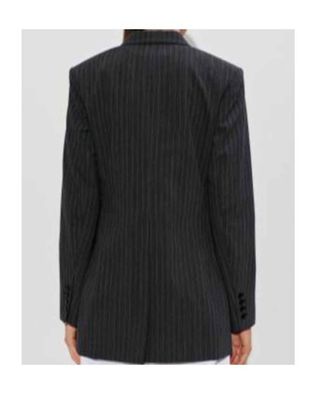 Isabel Marant Black Double-Breasted Striped Blazer