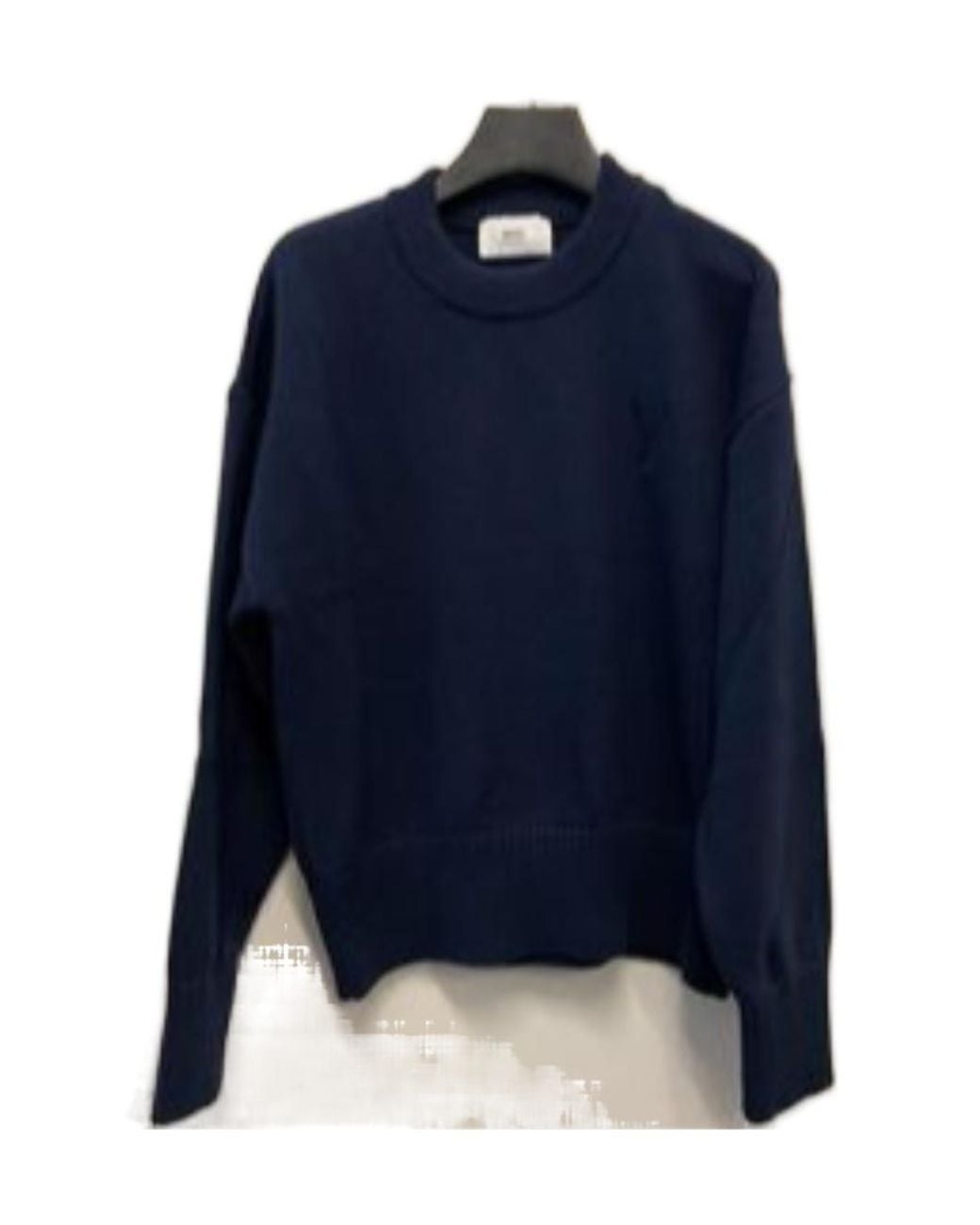 AMI Blue Logo Embroidered Crewneck Jumper for men