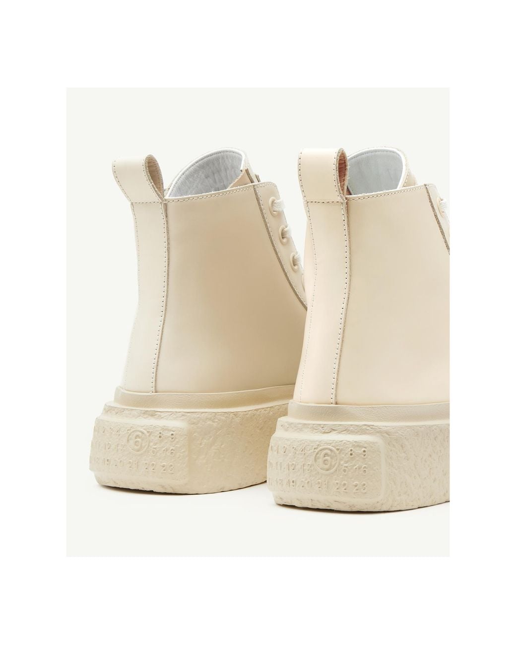 MM6 by Maison Margiela Natural Lace-Up Sneakers