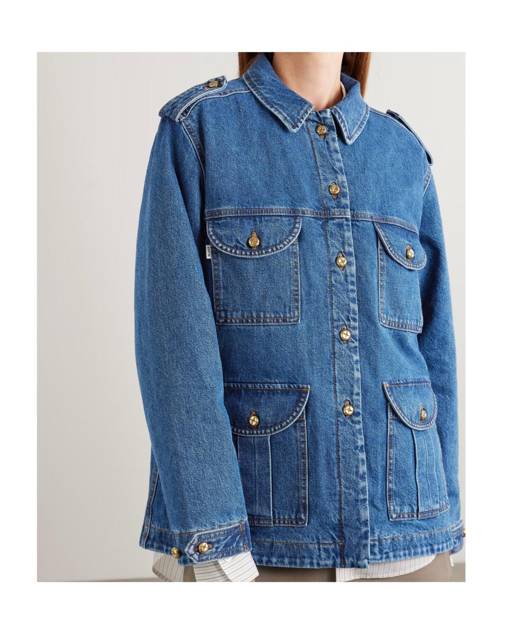 Blazé Milano Blue Sahariana Padded Denim Jacket