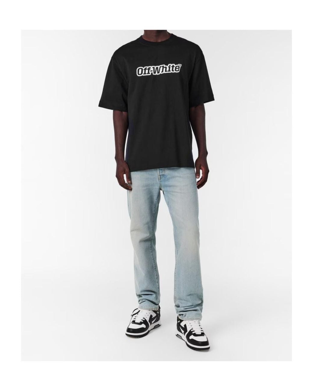 Off-White c/o Virgil Abloh Black Logo Crew Neck T-Shirt for men
