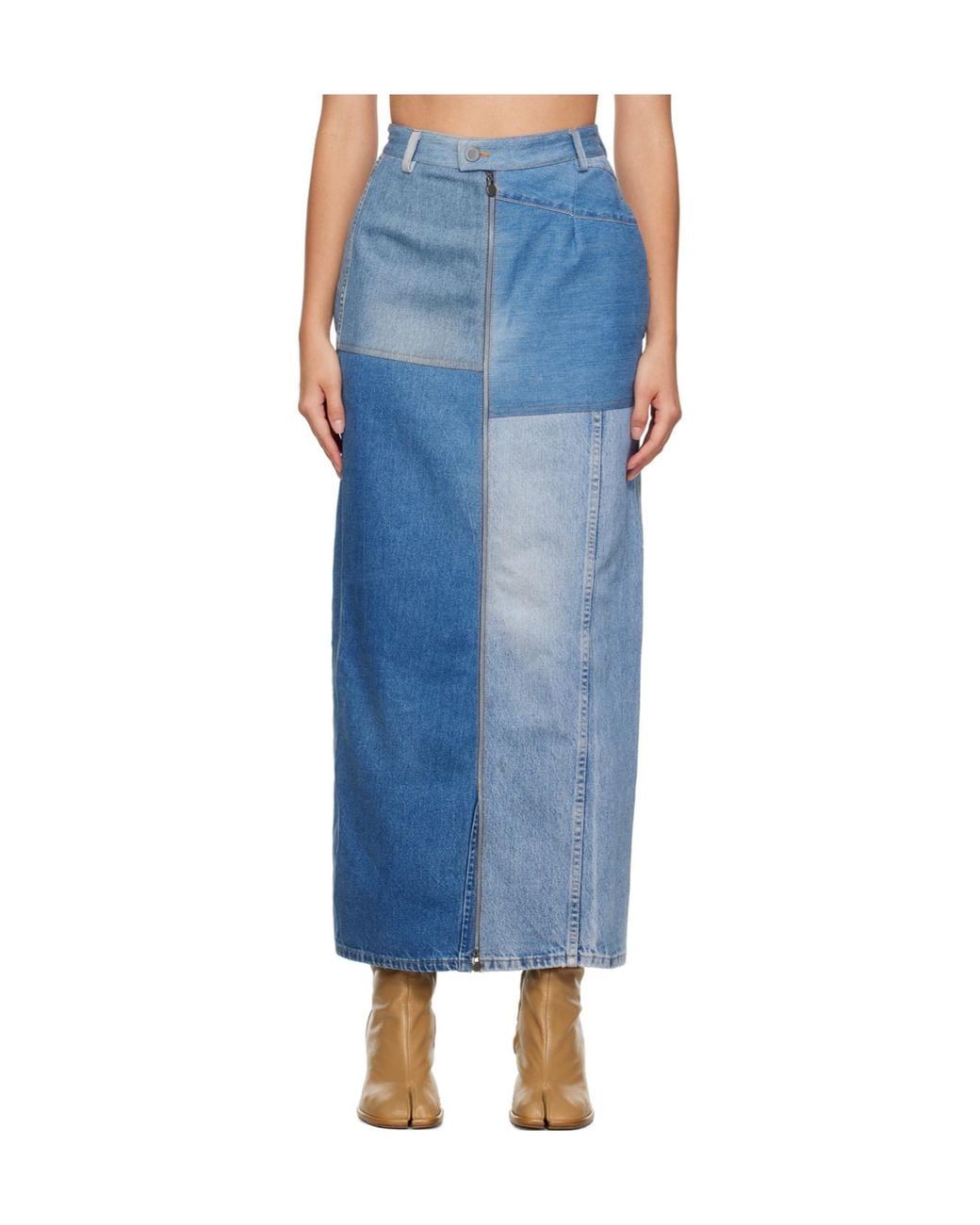 Niccolò Pasqualetti Blue Patta Denim Skirt