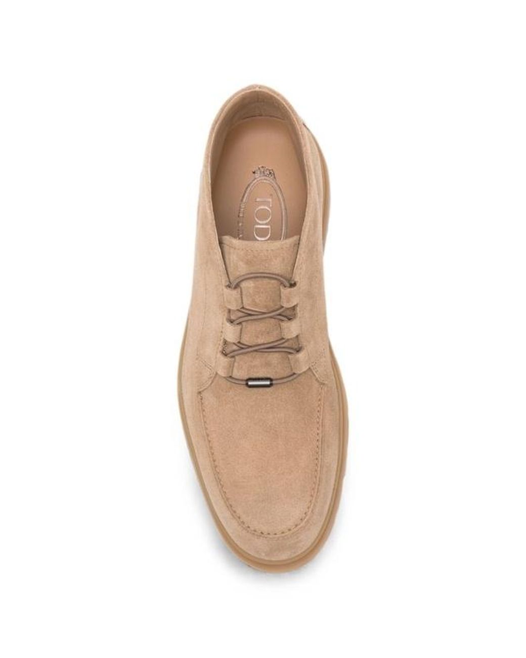 Tod's Natural Suede Elastic-Lace Desert Boots for men