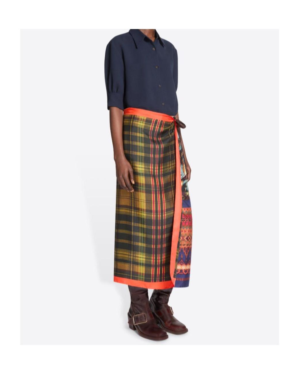 Dries Van Noten Multicolor Long Wrap Scarf-Skirt