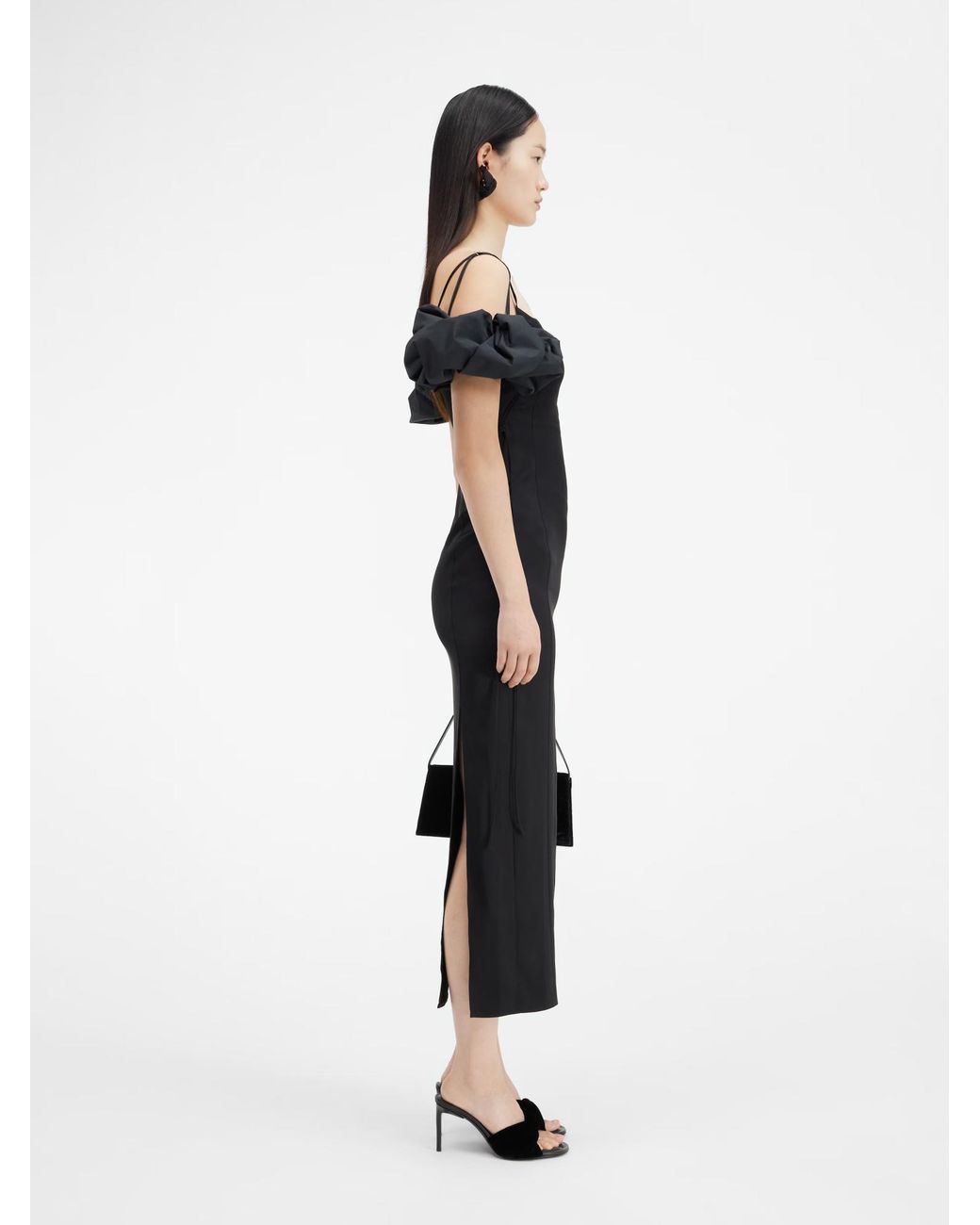 Jacquemus Black Bubble Sleeve Dress
