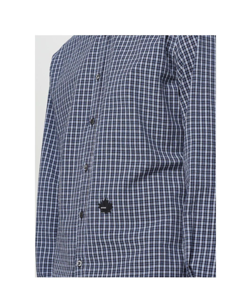 DSquared² Blue Checked Shirt for men