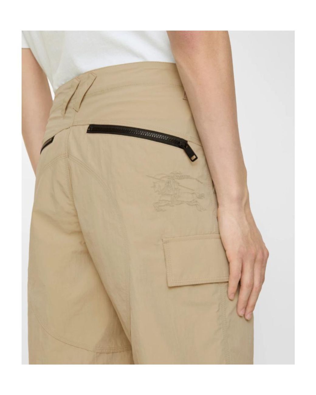 Burberry Natural Ekd Embroidered Cargo Shorts for men