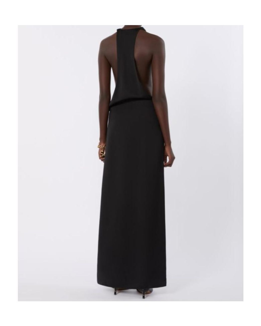 Sportmax Black Sleeveless Draped Maxi Dress
