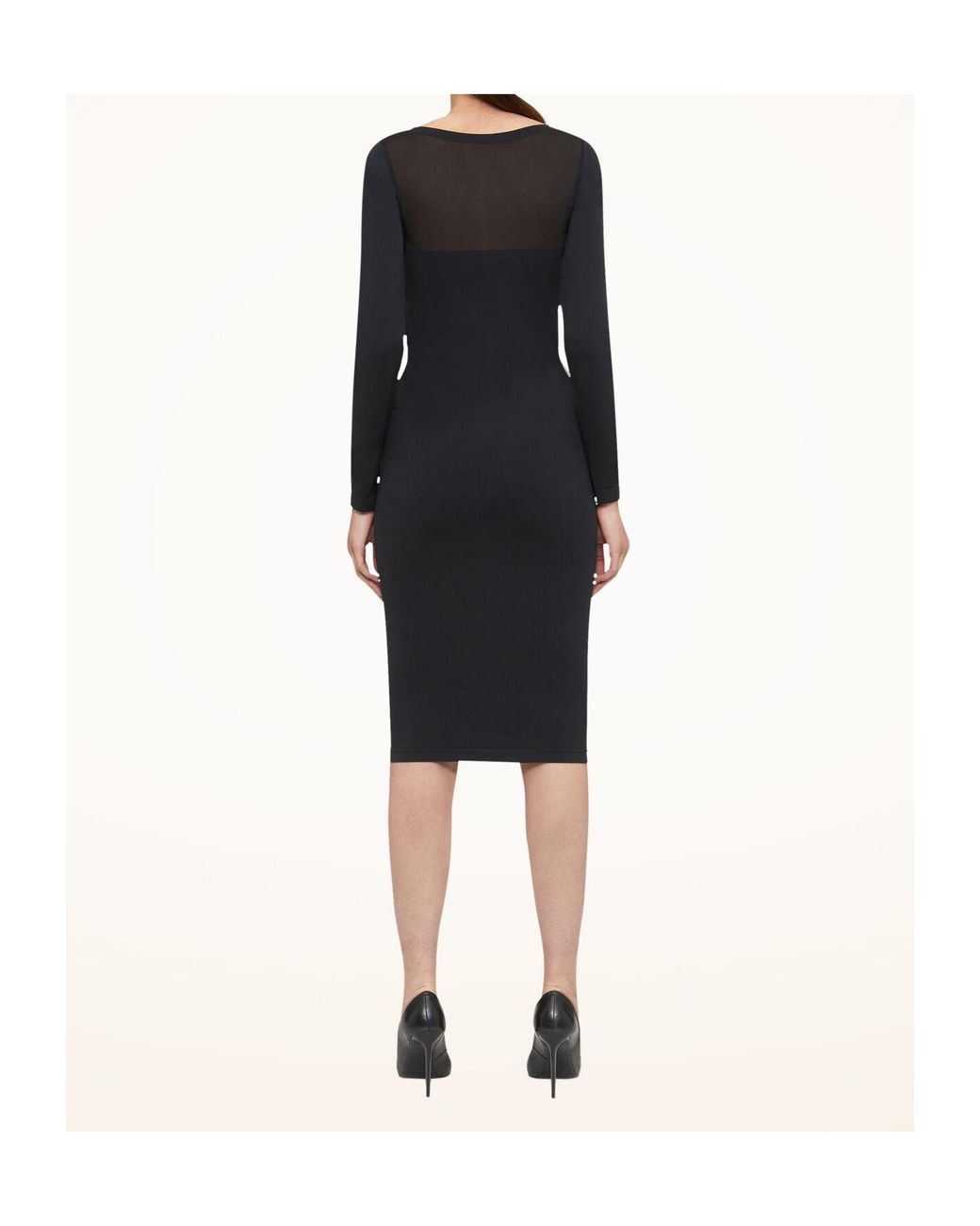 Wolford Black Sheer-Panel Midi Dress