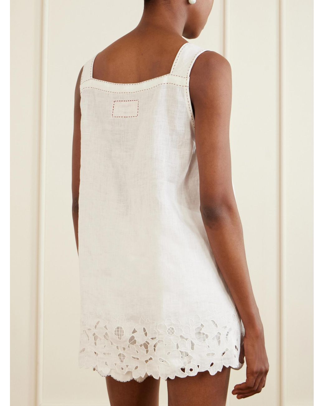 Vita Kin White Trimmed Linen Mini Dress