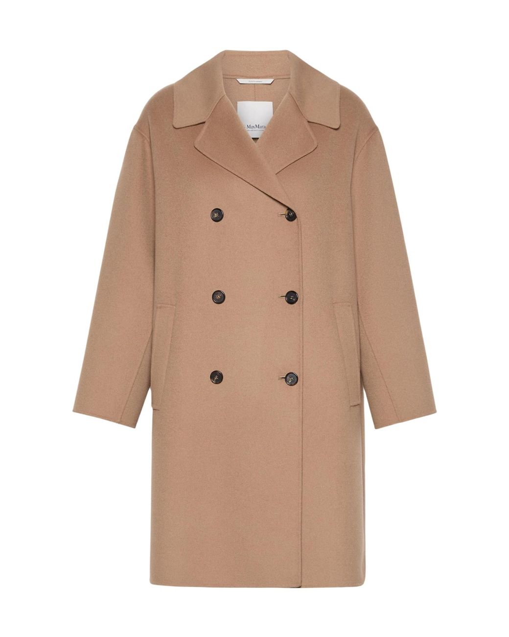 Max Mara Natural Virgin Wool Double Breasted Coat