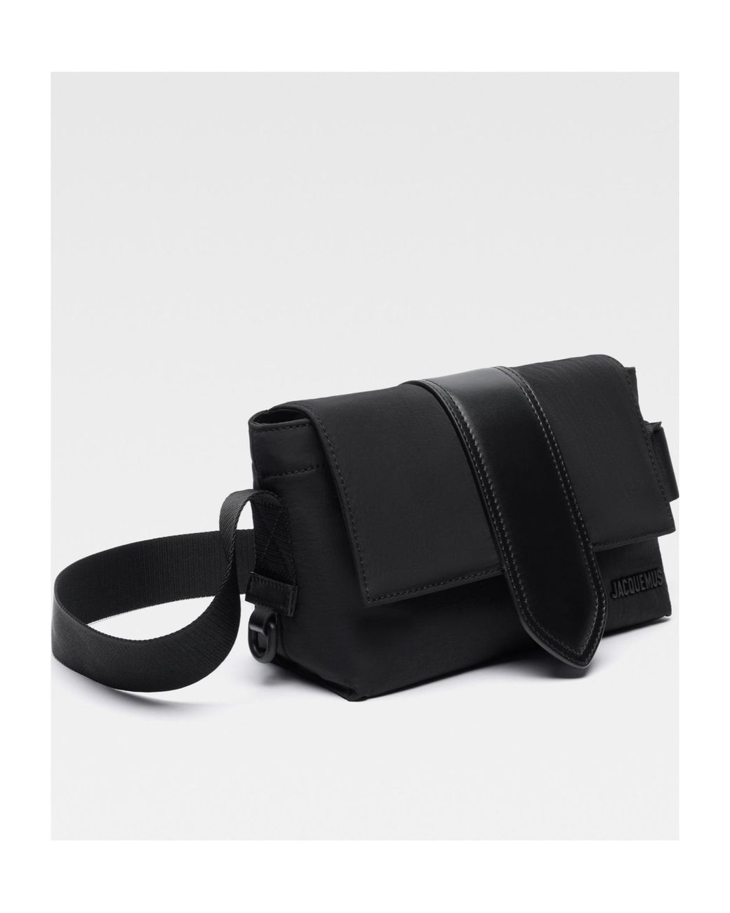 Jacquemus Black Logo Detailed Mini Messenger Bag for men