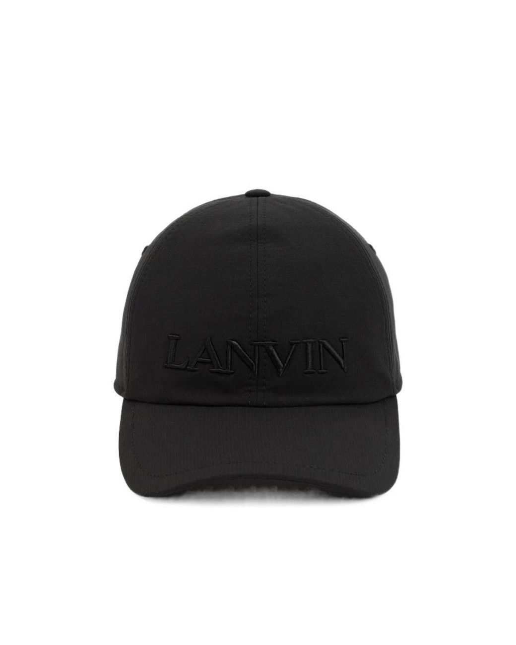 Lanvin Black Logo-Embroidered Cap for men