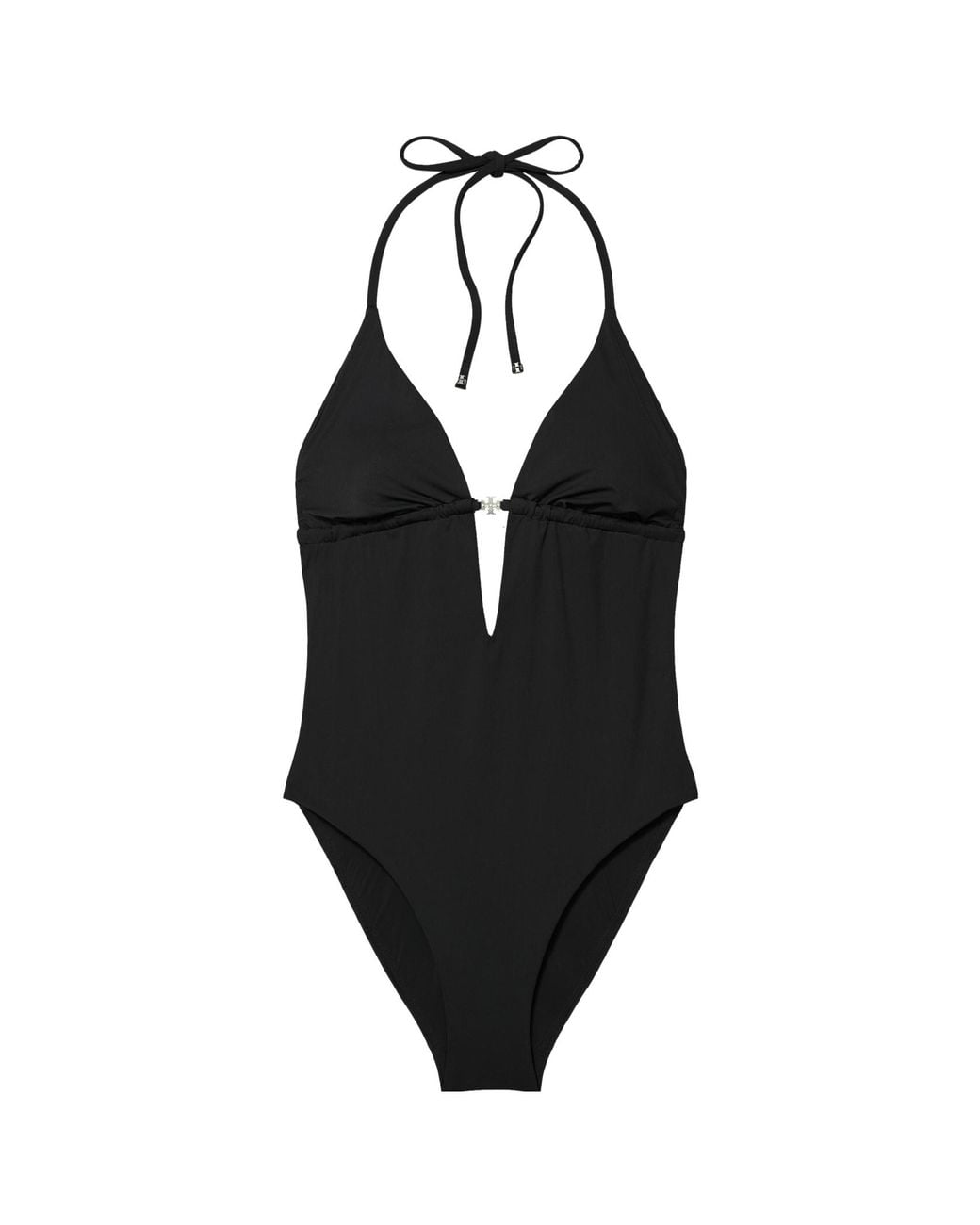 Tory Burch Black Tie-Back One-Piece Swimsuit