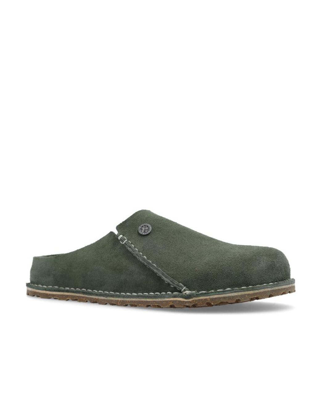 Birkenstock Green Zermatt Premium Suede Slippers for men