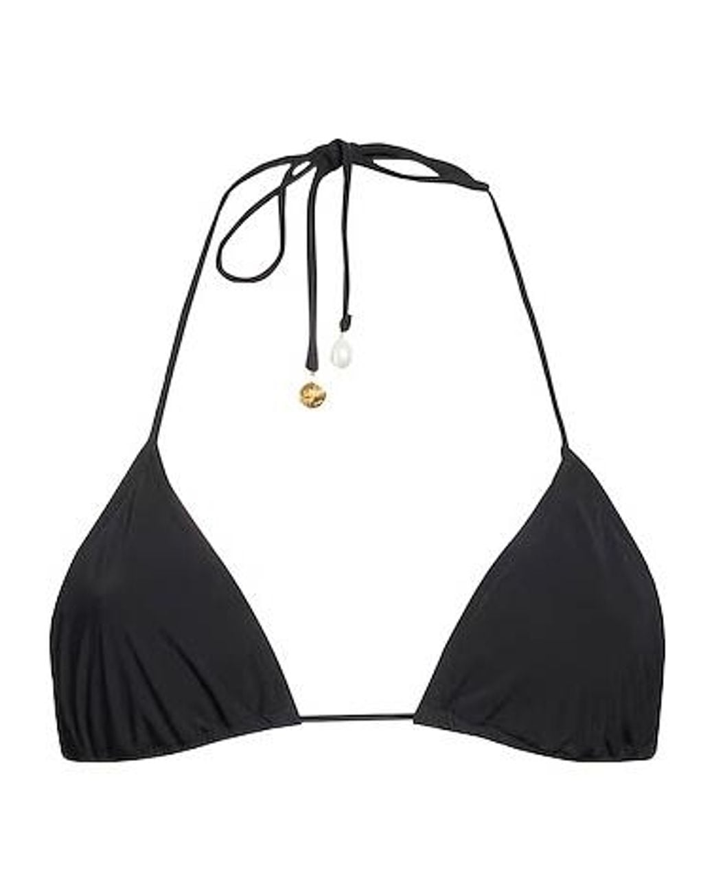 Tory Burch Black Plain Colour Bikini Tops