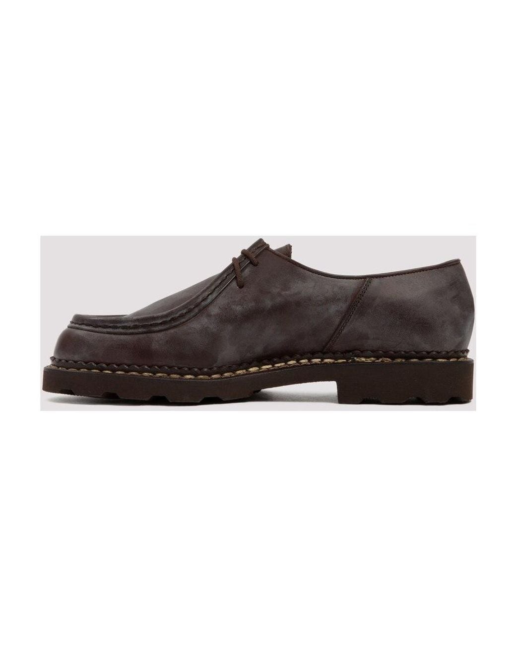 Paraboot Brown Lace-Up Business Casual Shoes for men