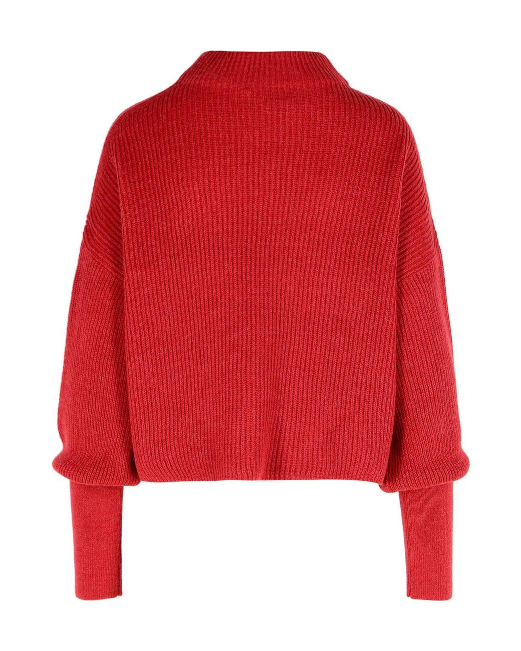 Closed Red Dropped Shoulder Knitwear