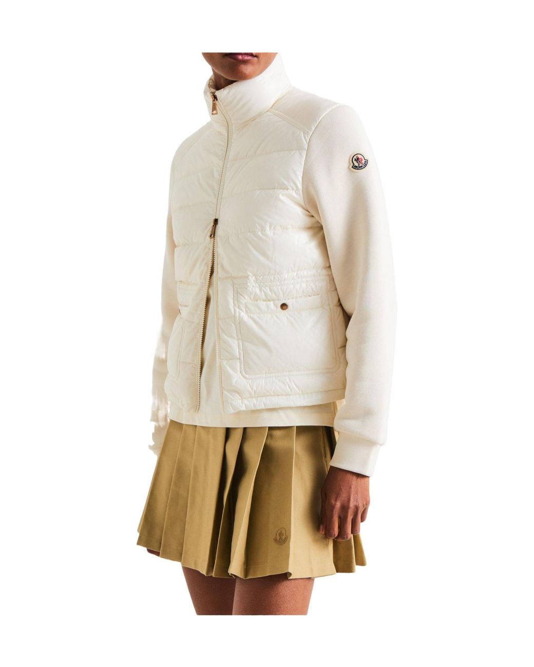 Moncler White Stand-Up High Collar