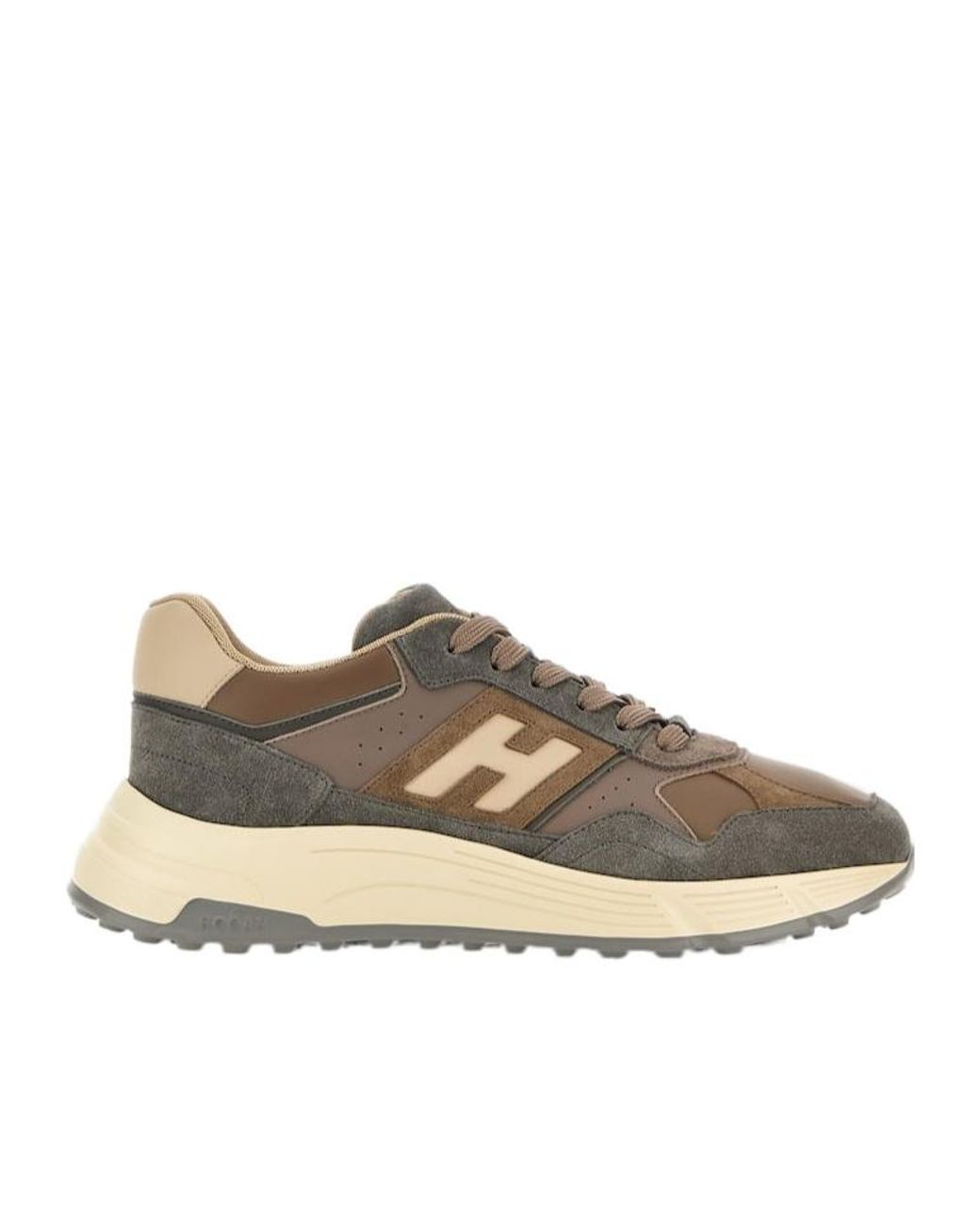 Hogan Brown Hyperlight Side H Patch Sneakers for men