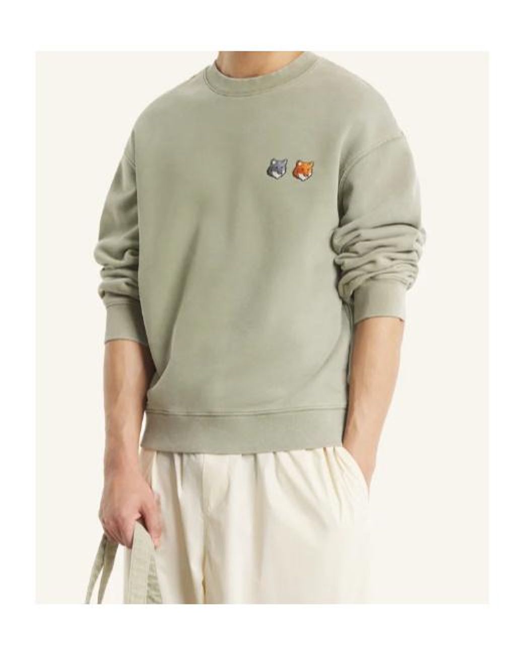 Maison Kitsuné Green Maison Kitsuné Twin Fox Patch Sweatshirt for men