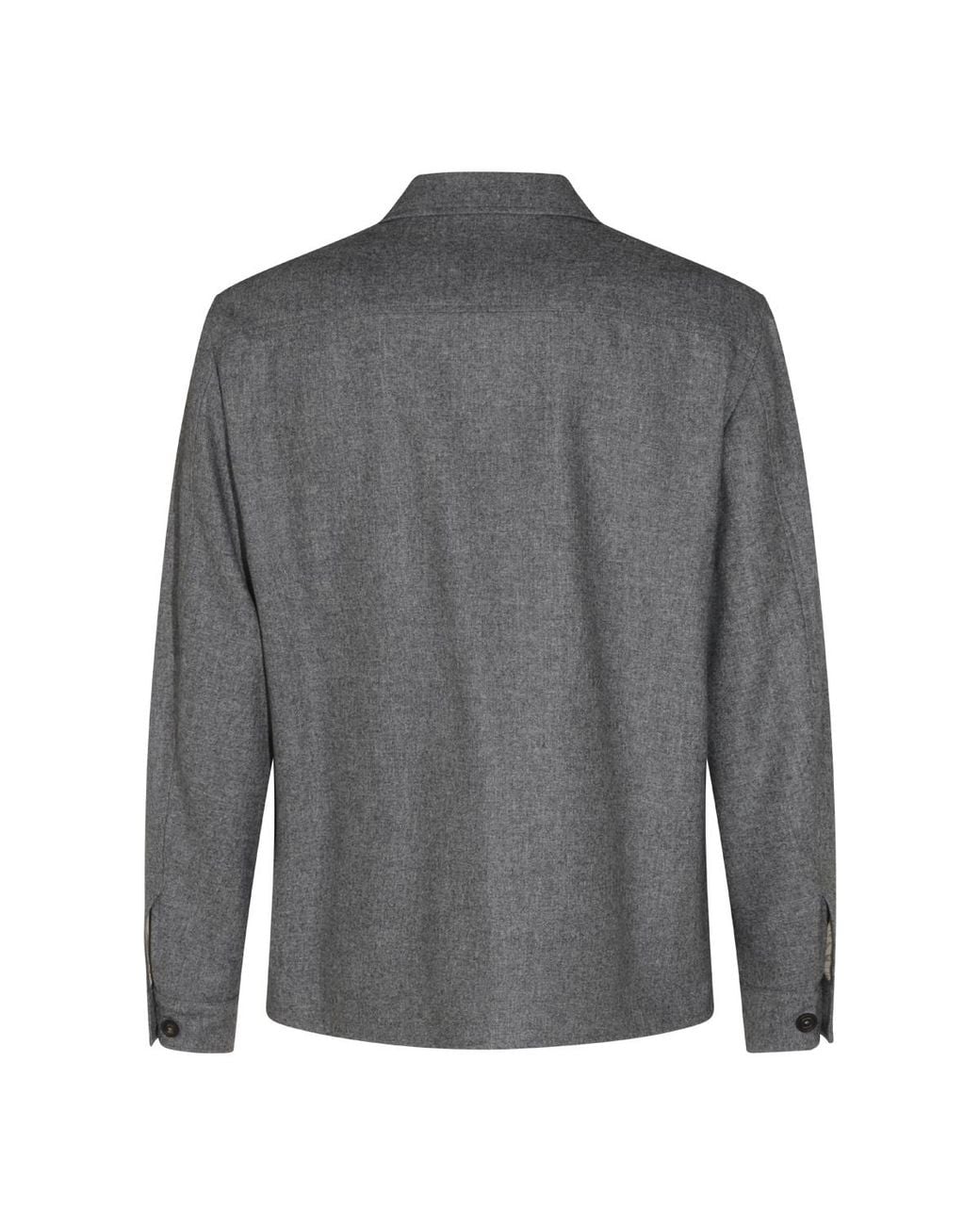 Eleventy Gray Flap-Pocket Shirt Jacket for men
