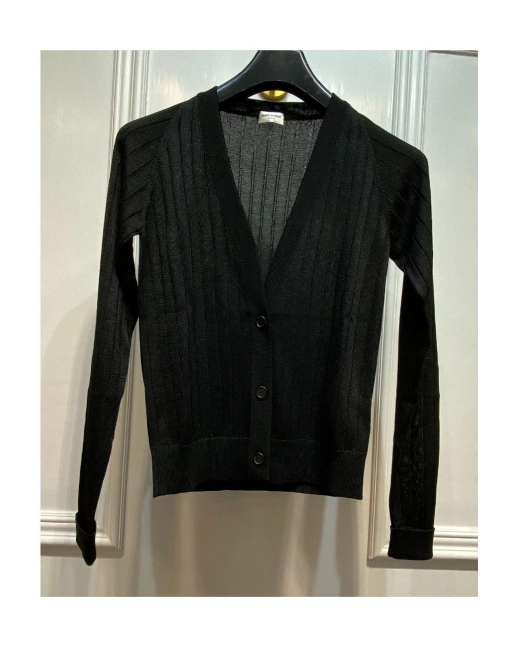 Saint Laurent Black V-Neck Knitted Cardigan
