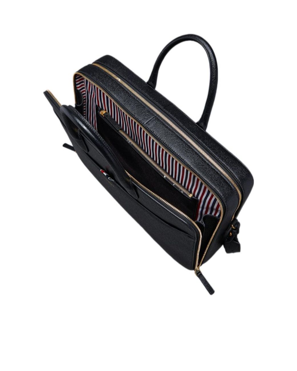 Thom Browne Black Double Compartment Business Bag