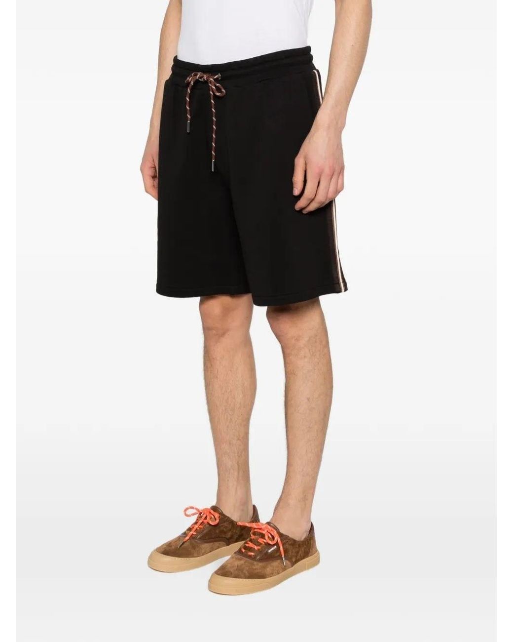 Moncler Black Logo Patch Drawstring Shorts for men