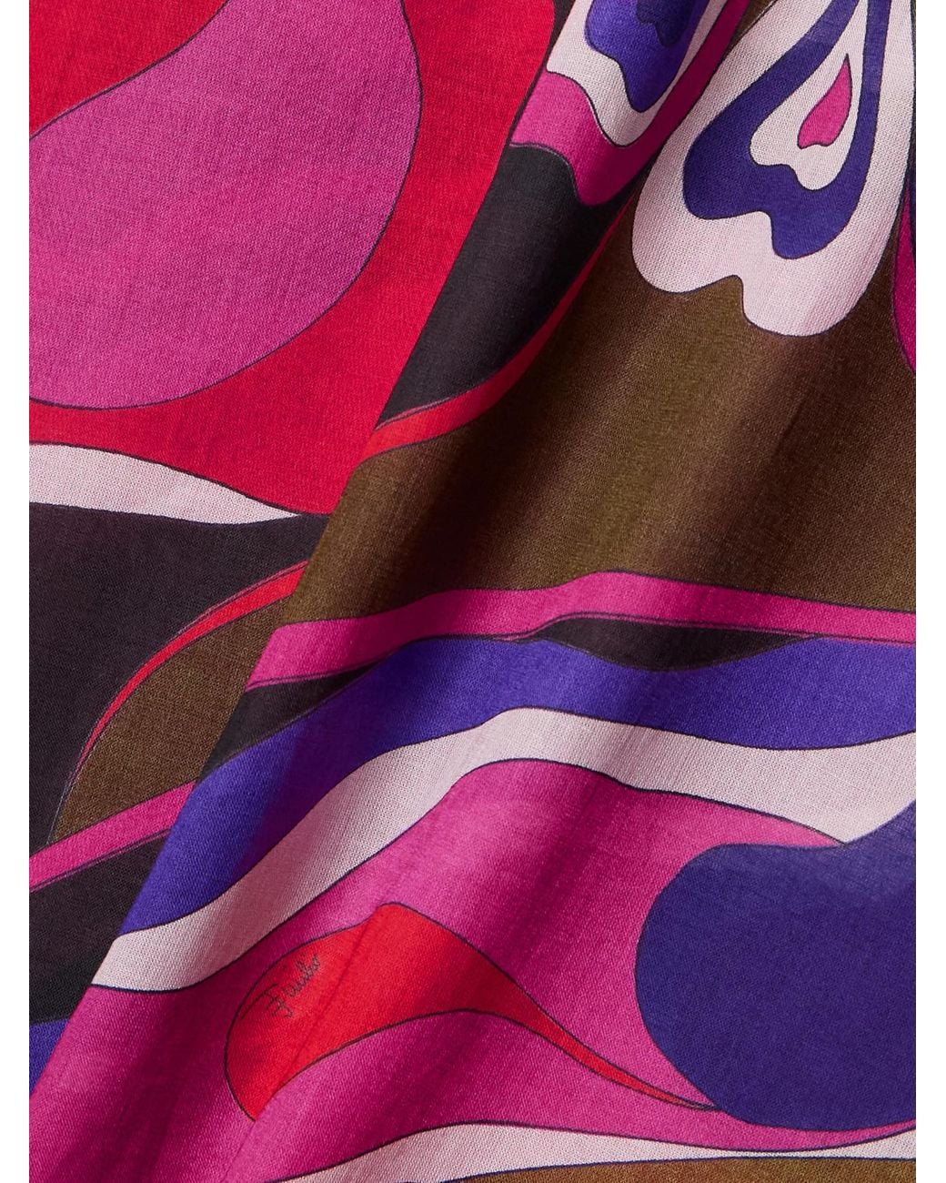 Emilio Pucci Red Printed Cotton-Voile Kaftan