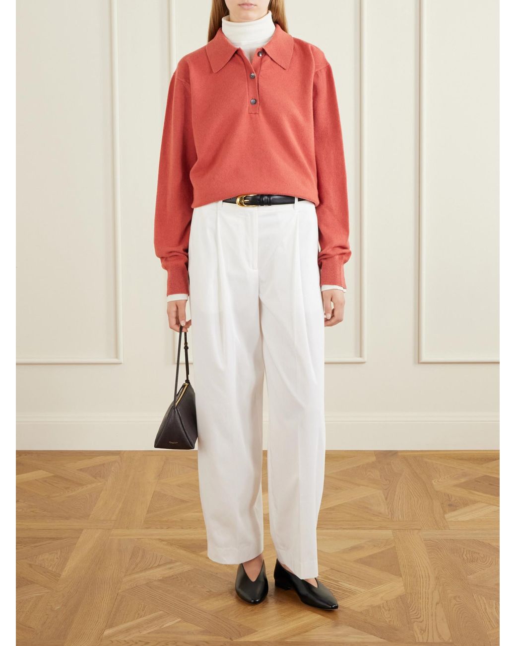 Rohe Red Stretch Wool Polo Shirt