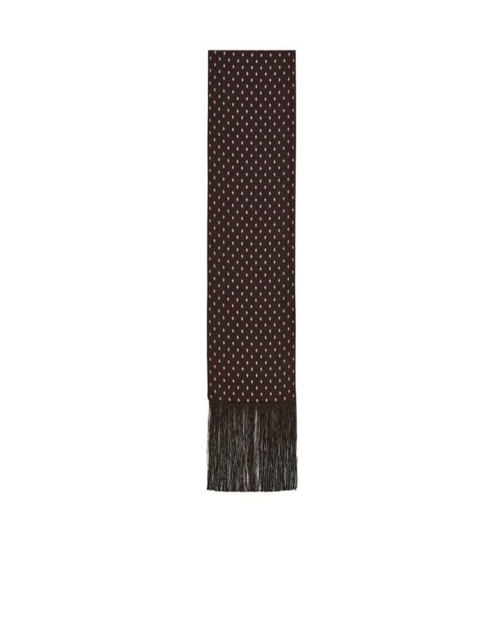 Ferragamo Brown Ferragamo Micro Gancini Printed Fringed Scarf for men