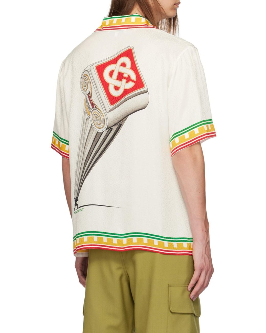 Casablanca White Logo Monogram Pattern Shirt for men