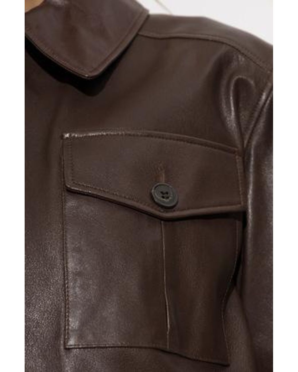 Arma Brown Zafira Cropped Leather Jacket