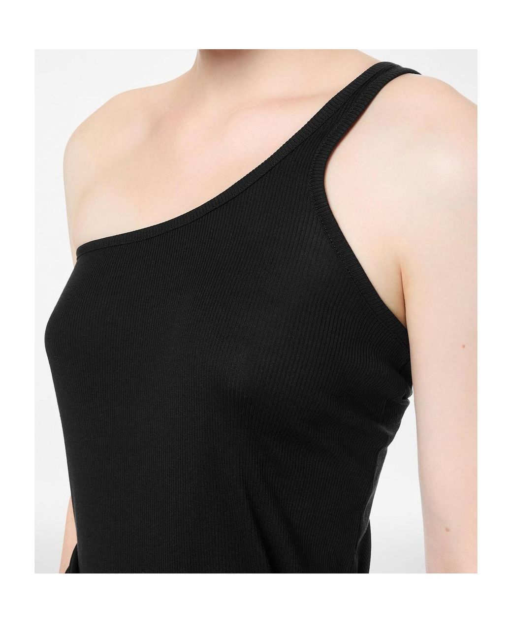 Tom Ford Black Silk-Blend One-Shoulder Tank Top