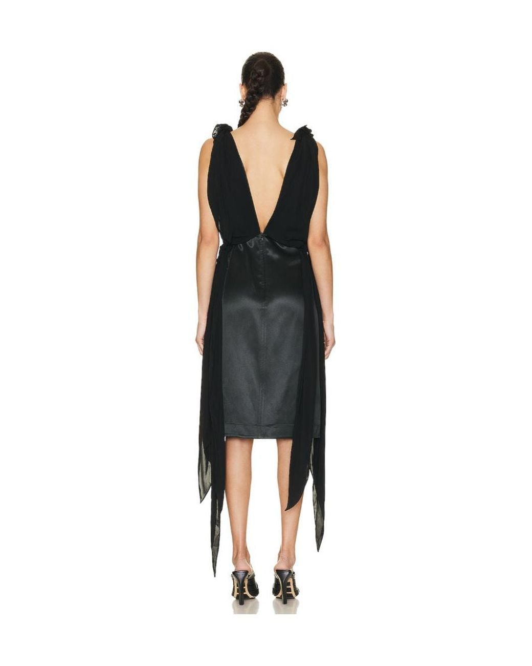 Bottega Veneta Black Fluid Midi Dress