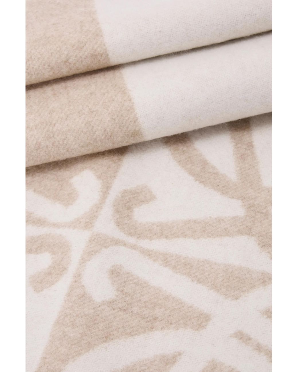 Loewe White Anagram Fringed Scarf