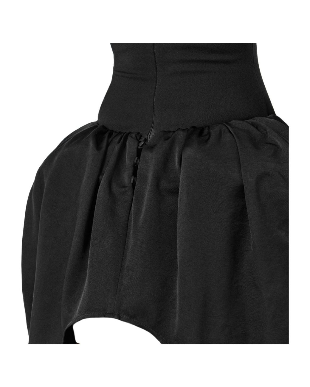 Magda Butrym Black High-Neck Elbow-Sleeve Dress