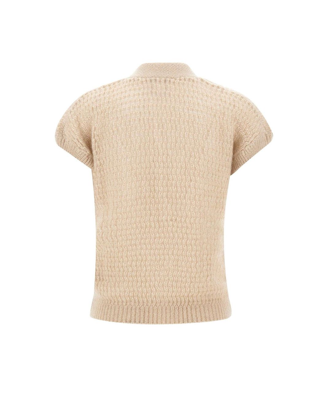 Eleventy White Sleeveless V-Neck Cardigan
