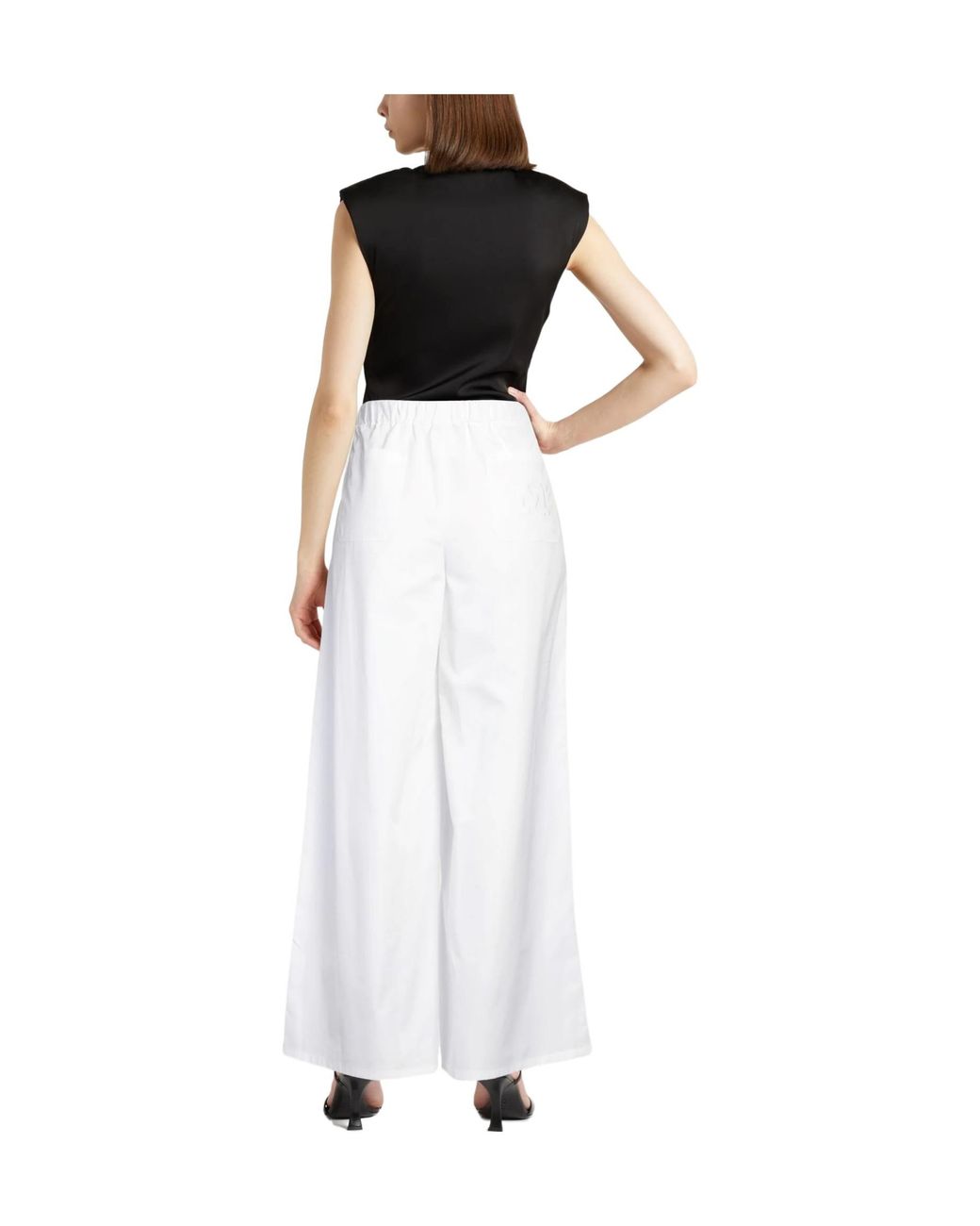 Max Mara White Plain Colour Casual Trousers