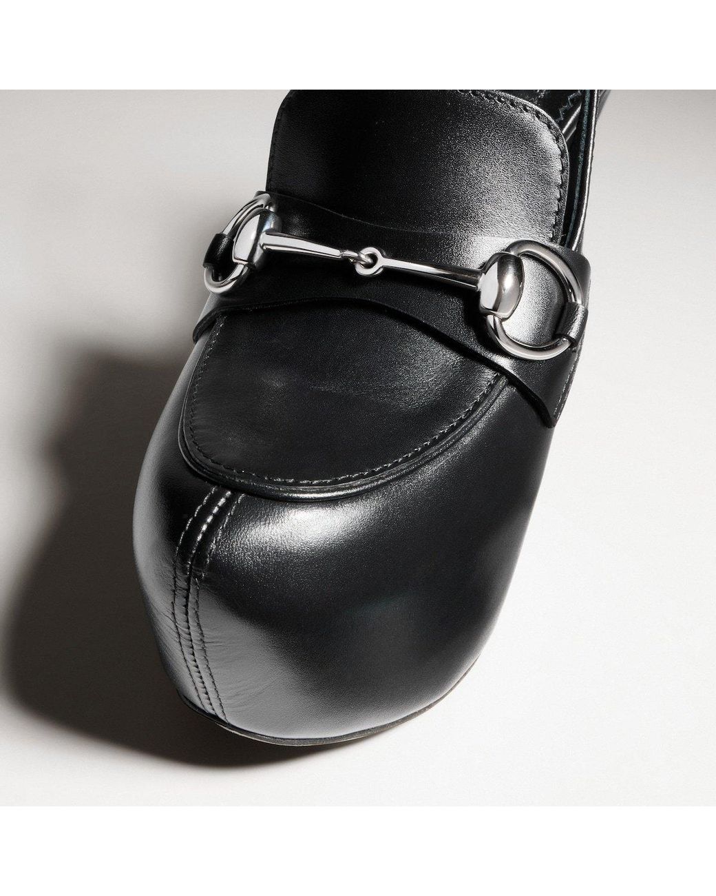 Gucci Black Platform Slingback With Horsebit
