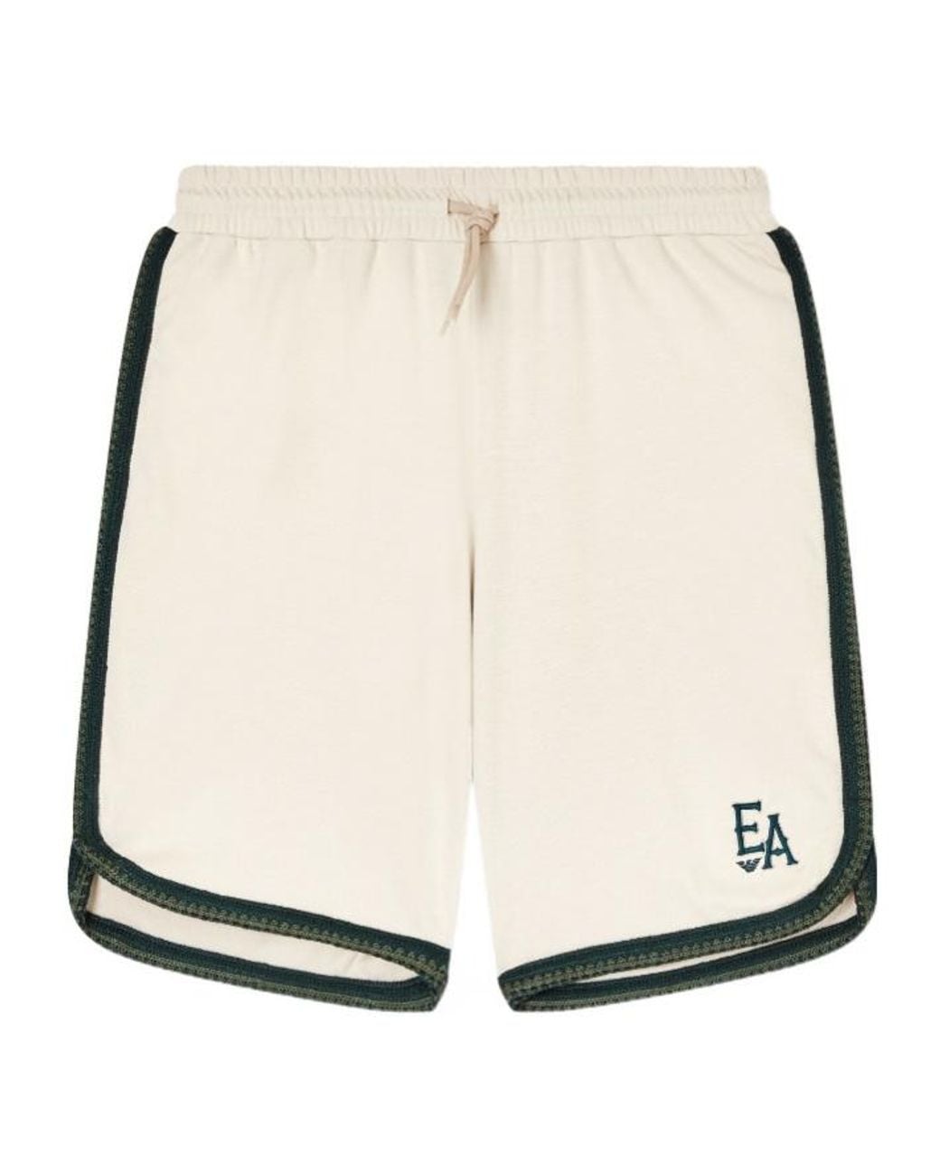 Emporio Armani Natural Embroidered Trim Shorts for men