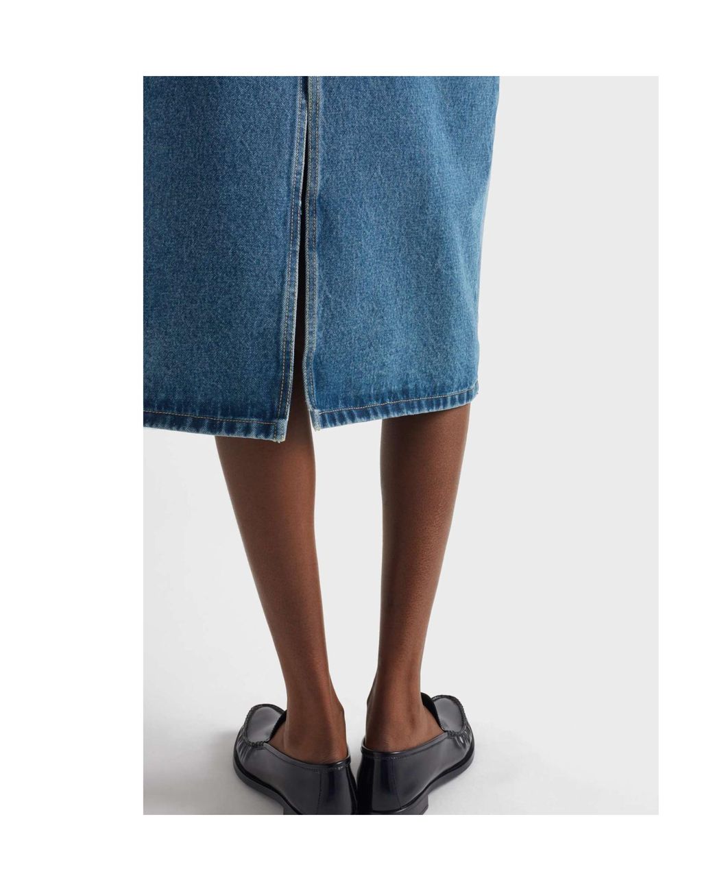 Prada Blue Logo-Patch Denim Skirt