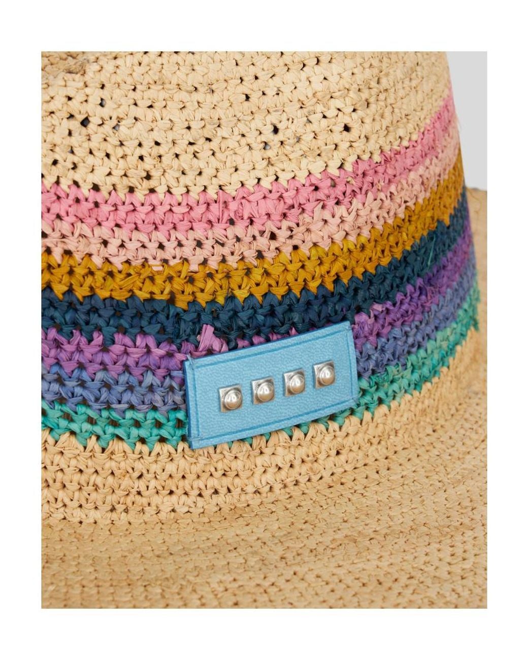 Etro White Stripe Detailed Hat